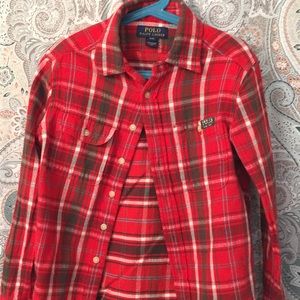 Polo button down shirt.